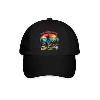 Es ist ein wunderschöner Tag zum Ultralaufen - Baseballkappe - Schwarz/Schwarz - Vorne