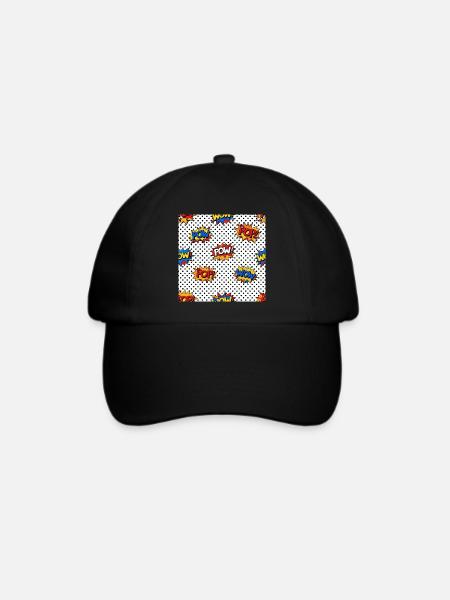 Pop-Art-Comic-Burst-Muster - Baseballkappe - Schwarz/Schwarz
