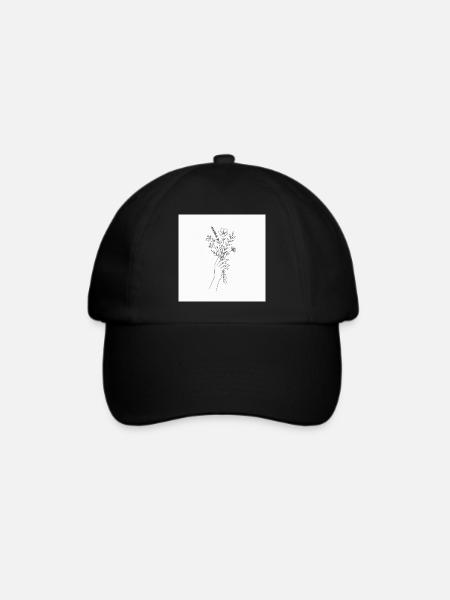 Power of Flower - Baseballkappe - Schwarz/Schwarz