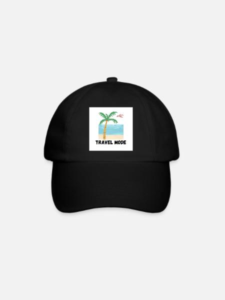 Travel Mode Tropical Beach Design - Baseballkappe - Schwarz/Schwarz