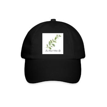 Less Rush, More Life | Minimalist Botanical Vintag - Baseballkappe - Schwarz/Schwarz - Vorne