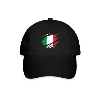 Italien Italienische Flagge Italia - Baseballkappe - Schwarz/Schwarz - Vorne