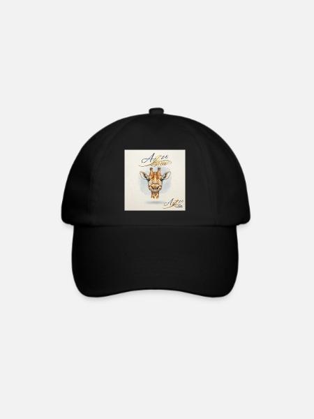 Fröhliche Giraffe im Wasserfarbenstil – Azzo - Baseballkappe - Schwarz/Schwarz