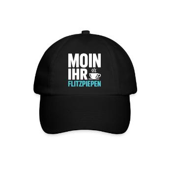 Moin Ihr Flitzpiepen Norddeutsch Hamburg Büro Moin - Baseballkappe - Schwarz/Schwarz - Vorne