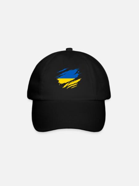 Ukrainesche ukrainische Flagge - Baseballkappe - Schwarz/Schwarz