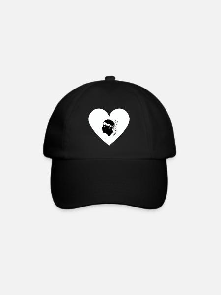 Korsika-Liebe - Baseballkappe - Schwarz/Schwarz