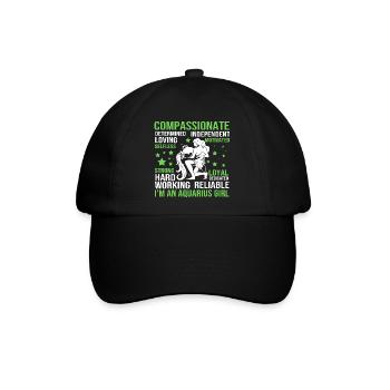 Sternzeichen Wassermann - Baseballkappe - Schwarz/Schwarz - Vorne