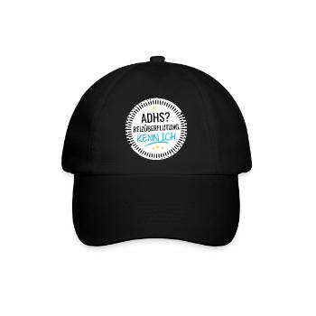ADHS? Reizüberflutung. Kenn ich. - Baseballkappe - Schwarz/Schwarz - Vorne
