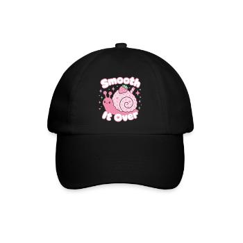 Glätten Sie es über Kawaii-Dessertschnecke - Baseballkappe - Schwarz/Schwarz - Vorne