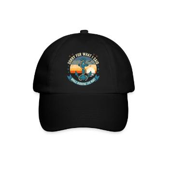 Funny Boat Docking Humor: Vintage Anchor Apology T - Baseballkappe - Schwarz/Schwarz - Vorne