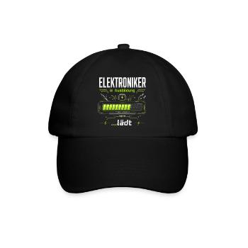 Elektroniker in Ausbildung | System lädt - Baseballkappe - Schwarz/Schwarz - Vorne