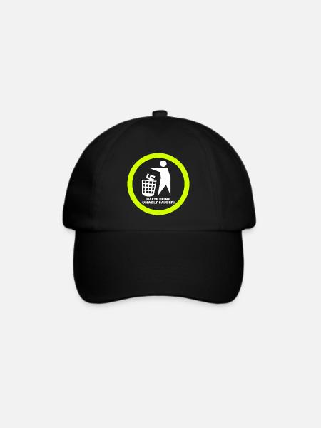 Gegen Rechts - Halte deine Umwelt sauber - FCK NZS - Baseballkappe - Schwarz/Schwarz