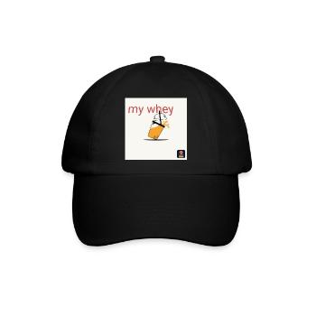 Mein Whey Shake - Baseballkappe - Schwarz/Schwarz - Vorne
