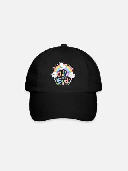Kind Gottes Regenbogen Kunst - Baseballkappe - Schwarz/Schwarz