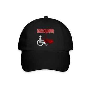Halloween Blut Rollstuhl - Baseballkappe - Schwarz/Schwarz - Vorne