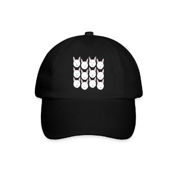 Süßes Hasengesicht - Baseballkappe - Schwarz/Schwarz - Vorne
