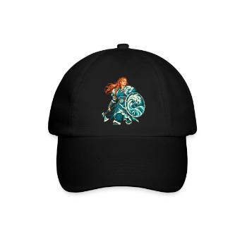 Schildmaid Wikingerin Shieldmaiden Valkyrie - Baseballkappe - Schwarz/Schwarz - Vorne
