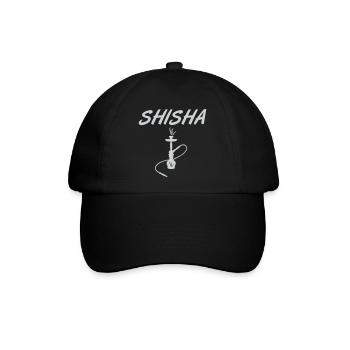 Shisha Hookah Silhouette Motiv - Baseballkappe - Schwarz/Schwarz - Vorne