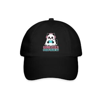 Spiel vorbei gruseliges Gamer-Katzen-Halloween-Shirt - Baseballkappe - Schwarz/Schwarz - Vorne