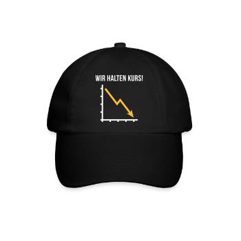 Wir Halten Kurs! (Fortschritt / Abwärts / NEG 2C) - Baseballkappe - Schwarz/Schwarz - Vorne