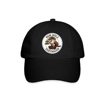 Dem Holz vertrauen Bonsai Schnitzerei T-Shirt - Baseballkappe - Schwarz/Schwarz - Vorne