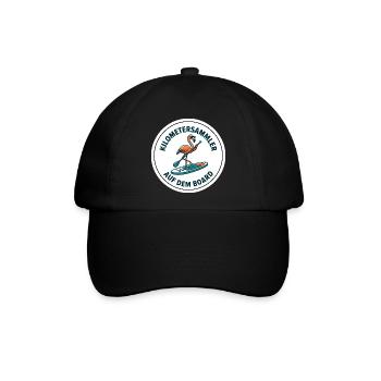 Kilometersammler SUP Board Flamingo Design - Baseballkappe - Schwarz/Schwarz - Vorne