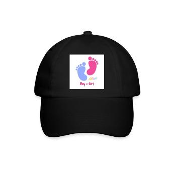 Fußabdruck Duo Baby Boy Girl - Baseballkappe - Schwarz/Schwarz - Vorne
