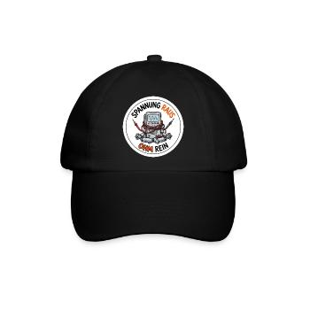 Spannung raus Ohm rein Elektriker Meditation - Baseballkappe - Schwarz/Schwarz - Vorne