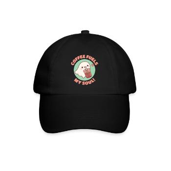 Kaffee nährt meine Seele Niedlicher Geist liebt Eiskaffee - Baseballkappe - Schwarz/Schwarz - Vorne