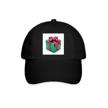 Grünes Geschenkpaket - Baseballkappe - Schwarz/Schwarz - Vorne