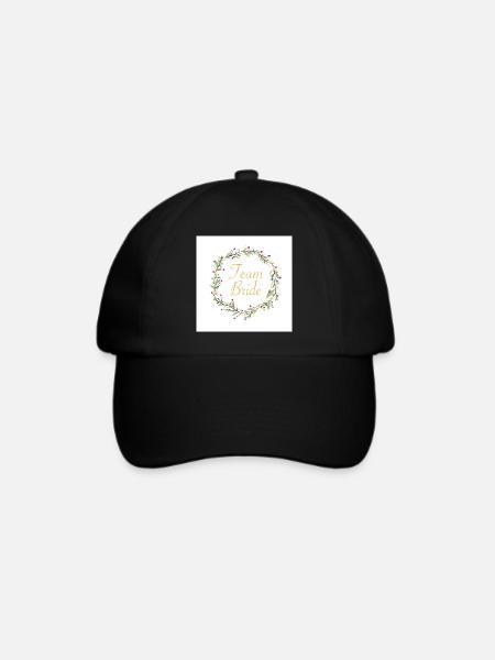 Team Bride mit Blumenkranz - Baseballkappe - Schwarz/Schwarz