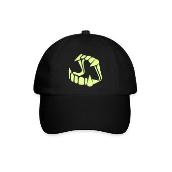 Glow in the dark Dracula - Baseballkappe - Schwarz/Schwarz - Vorne