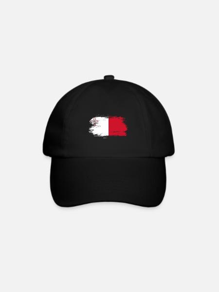 Malta Flagge - Baseballkappe - Schwarz/Schwarz