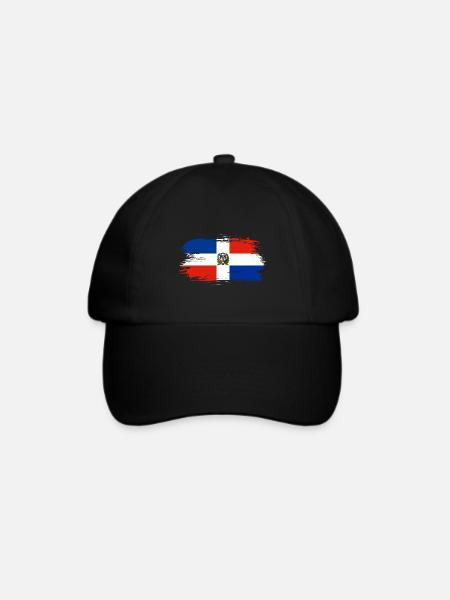 Dominikanische Republik Flagge Fahne - Baseballkappe - Schwarz/Schwarz