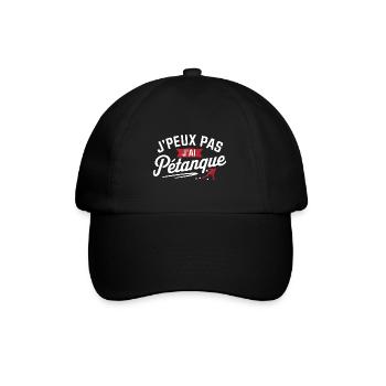 Ich kann nicht, ich habe Petanque - Baseballkappe - Schwarz/Schwarz - Vorne