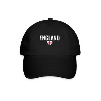 England Englische Flagge Engländer - Baseballkappe - Schwarz/Schwarz - Vorne