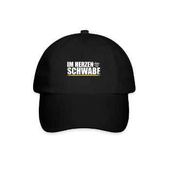 Im Herzen Schwabe Stolze Schwaben Vintage - Baseballkappe - Schwarz/Schwarz - Vorne