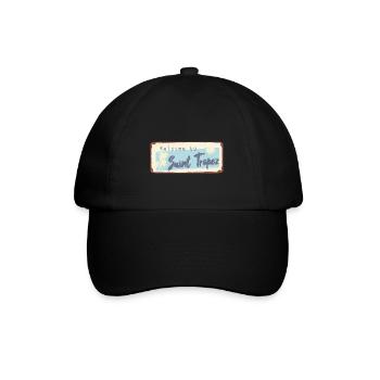 Welcome to Saint Tropez - Baseballkappe - Schwarz/Schwarz - Vorne