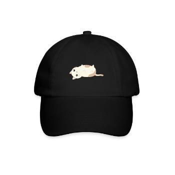 süße liegende Katze - Baseballkappe - Schwarz/Schwarz - Vorne