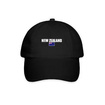 New Zealand Flagge Neuseeland Neuseeländisch - Baseballkappe - Schwarz/Schwarz - Vorne