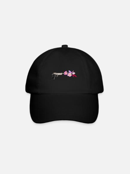 Flower Gun - Baseballkappe - Schwarz/Schwarz