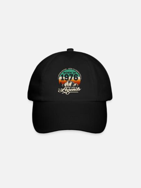 Legenden werden 1976 geboren - Baseballkappe - Schwarz/Schwarz