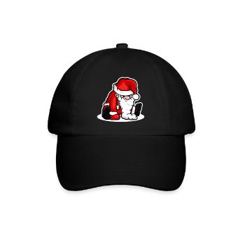 Sitting Santa Puppet - White - Baseballkappe - Schwarz/Schwarz - Vorne
