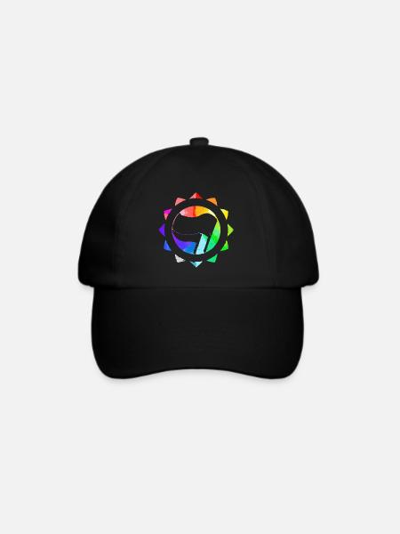 REGENBOGEN BUNT ANTIFASCHISTISCH - Baseballkappe - Schwarz/Schwarz
