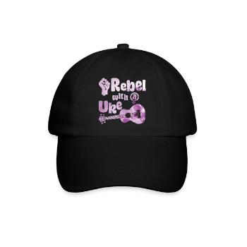 Feminist Rebel with a Uke - Baseballkappe - Schwarz/Schwarz - Vorne