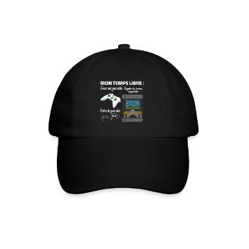 Meine Freizeit: 100% Gaming - Baseballkappe - Schwarz/Schwarz - Vorne