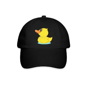 Kleine Gummi Ente - Baseballkappe - Schwarz/Schwarz - Vorne