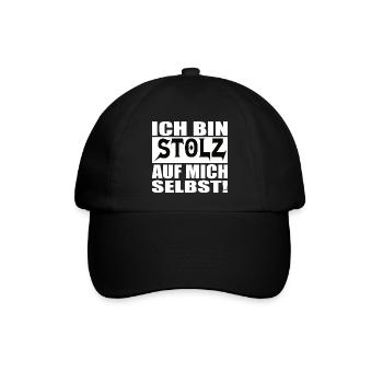 ich bin stolz auf mich selbst - Baseballkappe - Schwarz/Schwarz - Vorne