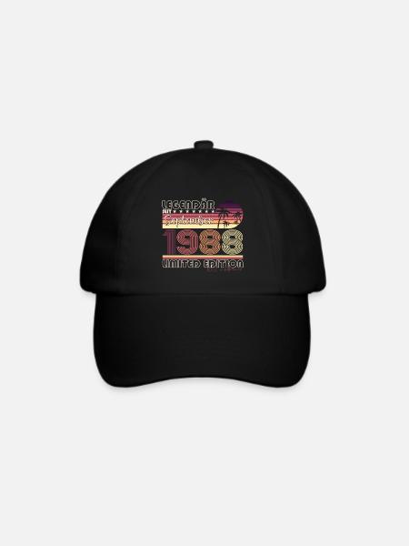 Legendär September 1988 34. Geburtstag Geschenk - Baseballkappe - Schwarz/Schwarz