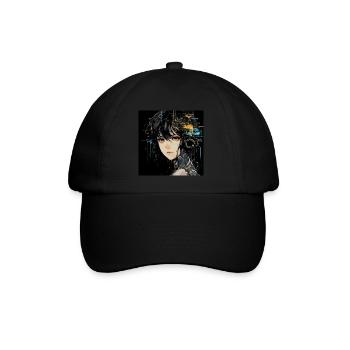 Anime Augen Digital - Baseballkappe - Schwarz/Schwarz - Vorne